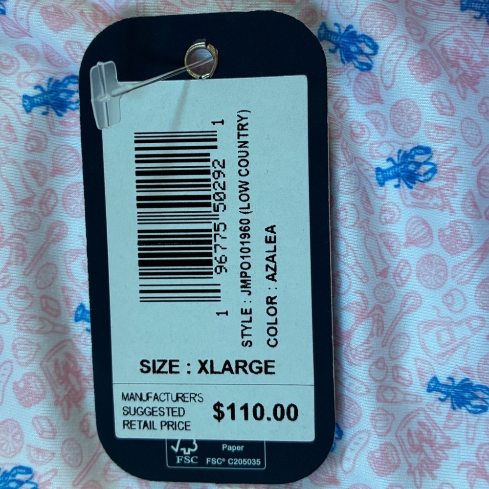 Johnnie-O Mens Low Country Featherweight Lobster Polo Shirt Pink Azalea XL NEW - Picture 5 of 7